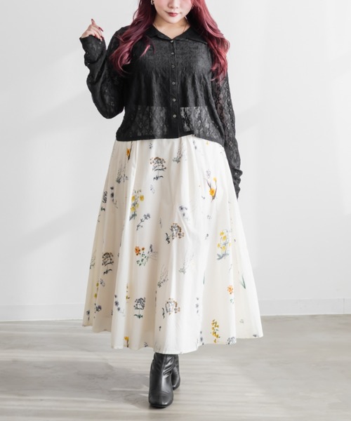 CLETTE(クレット)の「CLETTEオリジナルストレッチレースシャツ(シャツ/ブラウス・レディース・サックスブルー/ブラック/アイボリー・3L/LL/4L)」の9枚目の写真
