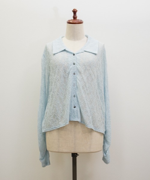 CLETTE(クレット)の「CLETTEオリジナルストレッチレースシャツ(シャツ/ブラウス・レディース・サックスブルー/ブラック/アイボリー・3L/LL/4L)」の15枚目の写真