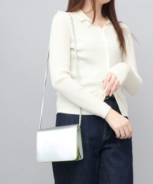 cheek(BAG)(チーク)の「ネオンライン レザー調 ミニショルダーバッグ(ショルダーバッグ・レディース・ブラック/シルバー・FREE)」の14枚目の写真
