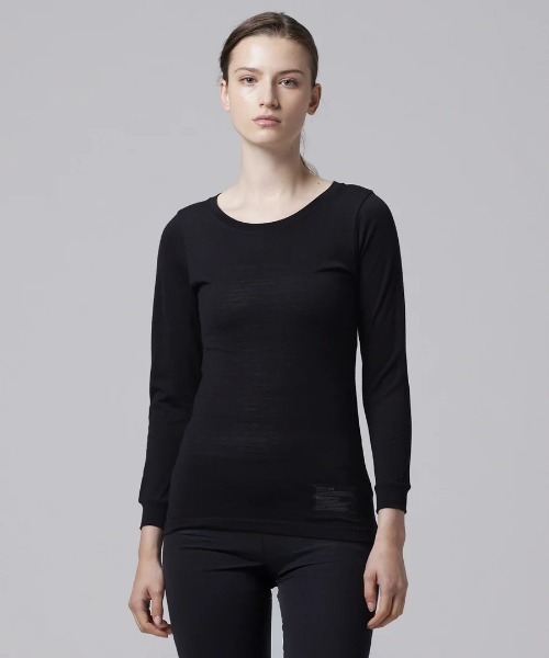 TAION(タイオン)の「MERINO WOOL UNDER WEAR T-SH WU03MWMT(Tシャツ/カットソー・レディース・ブラック・MEDIUM/SMALL/X-LARGE/LARGE)」の1枚目の写真