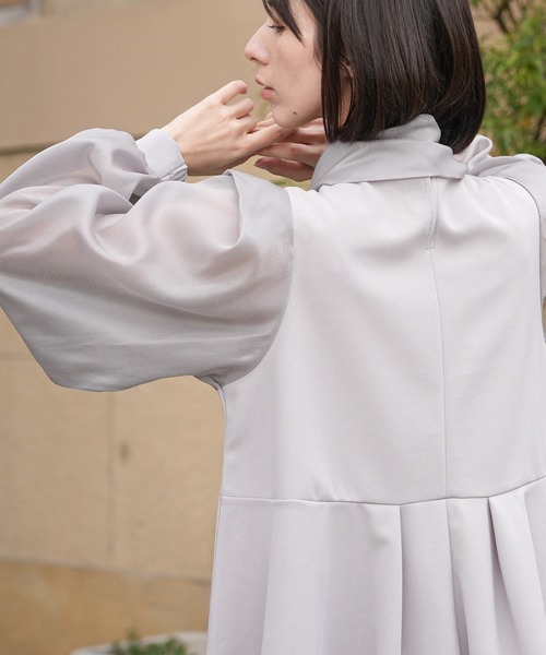 mili an deni(ミリアンデニ)の「リボンタイウェストタックセットアップ(セットアップ・レディース・ブラック/グレー・M)」の16枚目の写真
