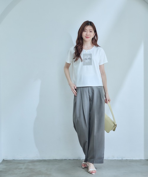 12Twelve Agenda(トゥエルブ アジェンダ)の「メッシュ風フラワープリントTシャツ(Tシャツ/カットソー・レディース・ベージュ/グレー・M)」の11枚目の写真