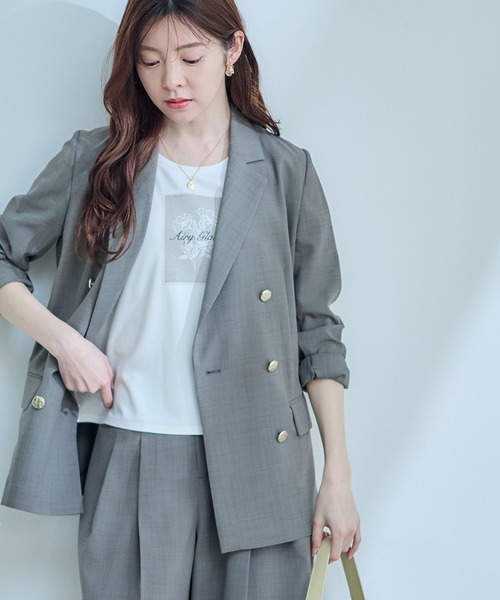 12Twelve Agenda(トゥエルブ アジェンダ)の「メッシュ風フラワープリントTシャツ(Tシャツ/カットソー・レディース・ベージュ/グレー・M)」の14枚目の写真