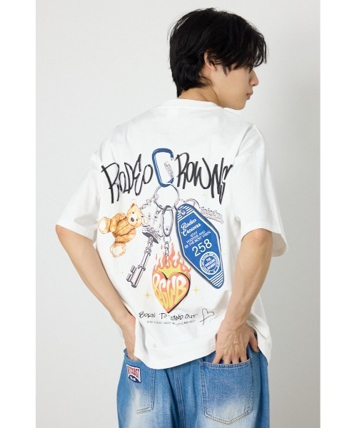 RODEO CROWNS WIDE BOWL(ロデオクラウンズワイドボウル)の「Key Ring Tシャツ(Tシャツ/カットソー・レディース・ブラック/ライトピンク/オフホワイト/ライトブラウン・MEDIUM/LARGE)」の11枚目の写真