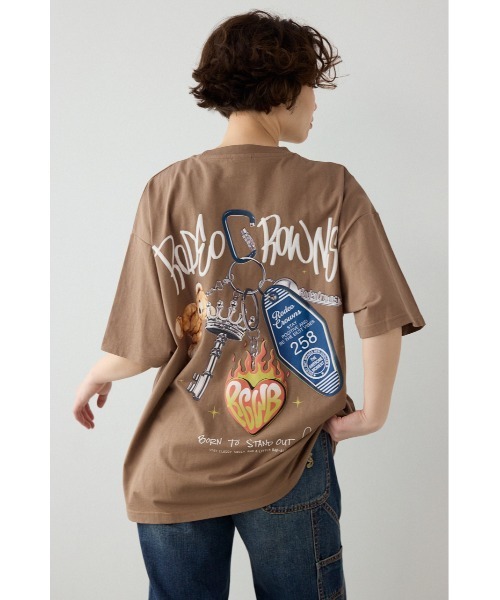 RODEO CROWNS WIDE BOWL(ロデオクラウンズワイドボウル)の「Key Ring Tシャツ(Tシャツ/カットソー・レディース・ブラック/ライトピンク/オフホワイト/ライトブラウン・MEDIUM/LARGE)」の18枚目の写真