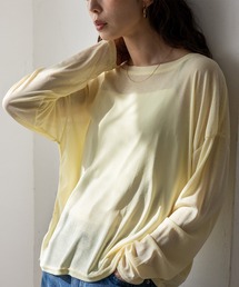 VitaFelice（ヴィータフェリーチェ）の「ストレッチシアークルーネック長袖トップス 春服（Tシャツ/カットソー）」