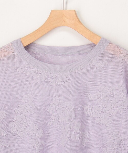 MICO COULIER（ミコクリエ）の「透かし編み花柄プルオーバーニット（ニット/セーター・レディース・ラベンダー/オフホワイト/ライトグレー・38）」の8枚目の写真