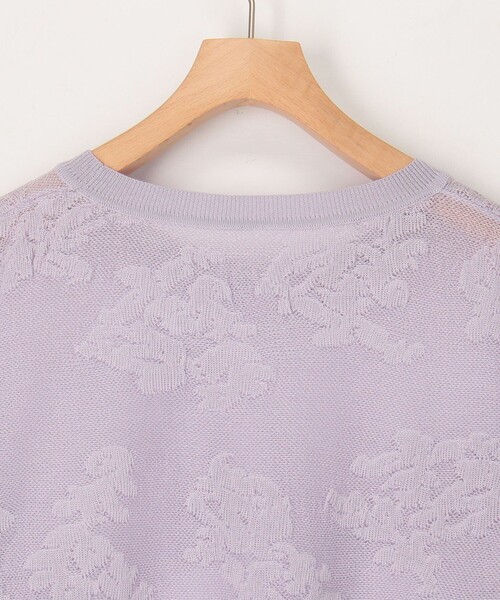 MICO COULIER（ミコクリエ）の「透かし編み花柄プルオーバーニット（ニット/セーター・レディース・ラベンダー/オフホワイト/ライトグレー・38）」の12枚目の写真