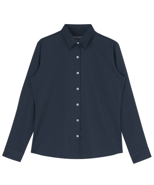 TOKYO SHIRTS(トウキョウシャツ)の「【吸水速乾】【COFREX】形態安定ノンアイロン レギュラー 長袖ビジネスワイシャツ(ビジネスシャツ・レディース・ネイビー・S/M/L/LL/XL)」の1枚目の写真