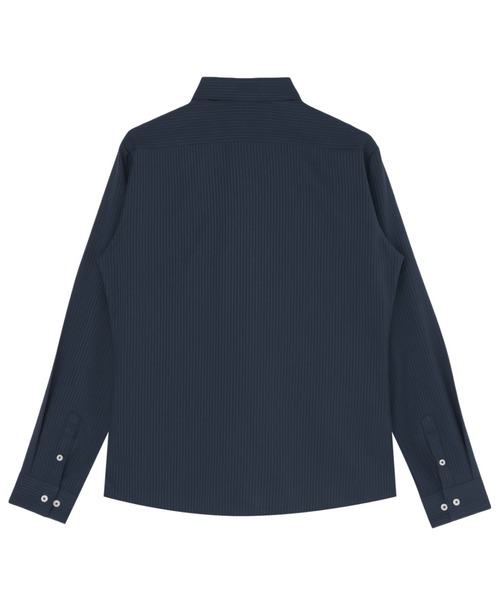 TOKYO SHIRTS(トウキョウシャツ)の「【吸水速乾】【COFREX】形態安定ノンアイロン レギュラー 長袖ビジネスワイシャツ(ビジネスシャツ・レディース・ネイビー・S/M/L/LL/XL)」の2枚目の写真