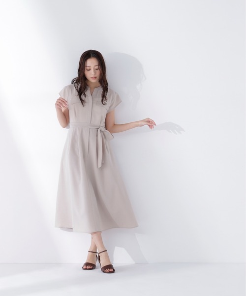 NATURAL BEAUTY BASIC（ナチュラルビューティーベーシック）の「◇スキッパーポケットシャツワンピース（シャツワンピース・レディース・ライトグリーン/ベージュ/チャコールグレー・MEDIUM/P/S）」の17枚目の写真