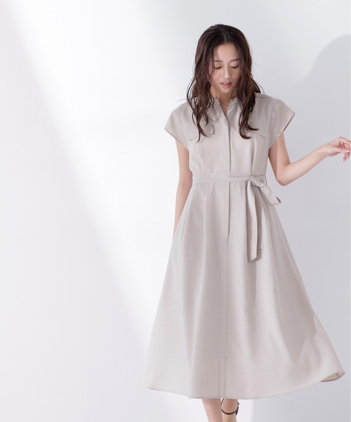 NATURAL BEAUTY BASIC（ナチュラルビューティーベーシック）の「◇スキッパーポケットシャツワンピース（シャツワンピース・レディース・ライトグリーン/ベージュ/チャコールグレー・MEDIUM/P/S）」の12枚目の写真