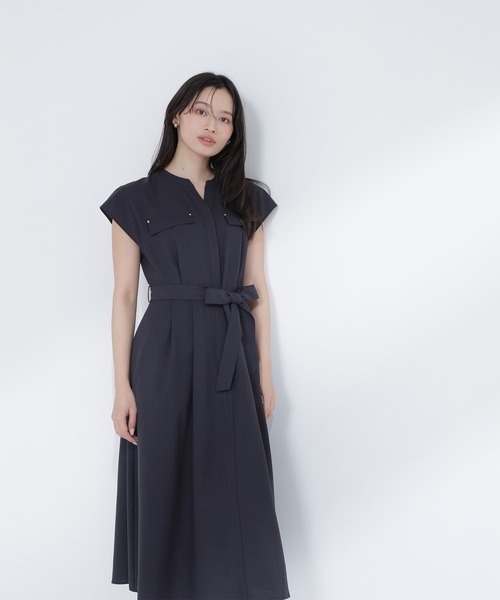 NATURAL BEAUTY BASIC（ナチュラルビューティーベーシック）の「◇スキッパーポケットシャツワンピース（シャツワンピース・レディース・ライトグリーン/ベージュ/チャコールグレー・MEDIUM/P/S）」の9枚目の写真