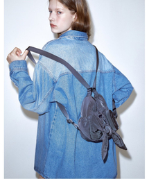 athe（アテ）の「[RUBAN(  )] ダークグレーリボンバックパック兼ショルダーバッグ MINI AABA6E941G3（バックパック/リュック）」