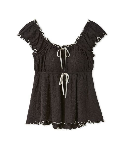 SNIDEL HOME（スナイデルホーム）の「カットレースタンクトップ（ルームウェア/パジャマ・レディース・アイボリー/ミント/ブラウン・F）」の3枚目の写真