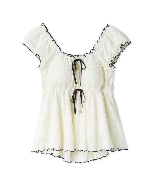 SNIDEL HOME（スナイデルホーム）の「カットレースタンクトップ（ルームウェア/パジャマ・レディース・アイボリー/ミント/ブラウン・F）」の11枚目の写真