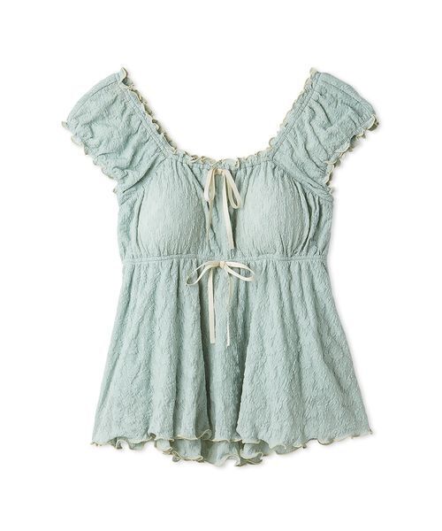 SNIDEL HOME（スナイデルホーム）の「カットレースタンクトップ（ルームウェア/パジャマ・レディース・アイボリー/ミント/ブラウン・F）」の12枚目の写真