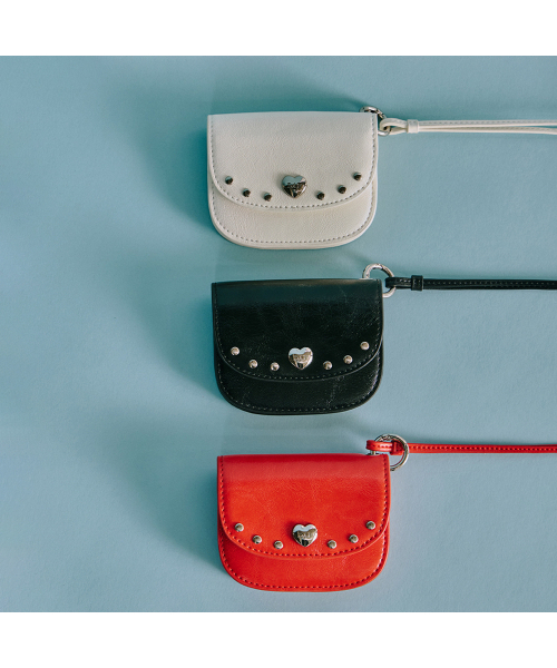LAP(ラップ)の「HEART LEATHER CROSS BAG AS7AB243(メッセンジャーバッグ・レディース・ホワイト/ブラック/レッド・FREE)」の8枚目の写真