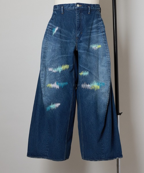 SHINYAKOZUKA（シンヤコヅカ）の「DAMAGED ORDINARY CITY EGG BAGGY(ISSUE#7)（デニムパンツ・メンズ・インディゴブルー/ブラック・X-SMALL/SMALL）」の2枚目の写真