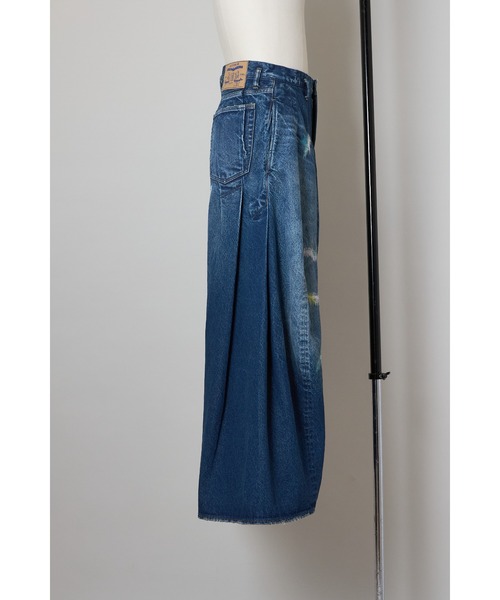 SHINYAKOZUKA（シンヤコヅカ）の「DAMAGED ORDINARY CITY EGG BAGGY(ISSUE#7)（デニムパンツ・メンズ・インディゴブルー/ブラック・X-SMALL/SMALL）」の4枚目の写真