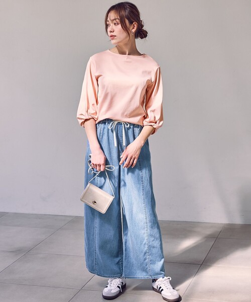 ANY(エニィ)の「【WEB限定】シルケットスムースツイストスリーブカットソー(Tシャツ/カットソー・レディース・ピンク系/ホワイト系/ダークブラウン系/グレー系・MEDIUM/LARGE)」の19枚目の写真