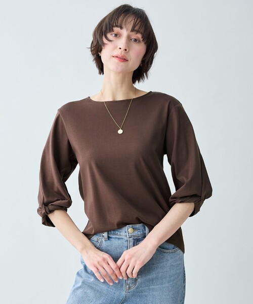 ANY(エニィ)の「【WEB限定】シルケットスムースツイストスリーブカットソー(Tシャツ/カットソー・レディース・ピンク系/ホワイト系/ダークブラウン系/グレー系・MEDIUM/LARGE)」の22枚目の写真