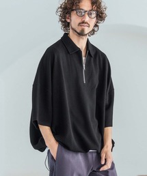Magine（マージン）の「mhs2599-Textured Poly Knit Stretch Zip Placket Drawstring Hem Relax Fit Polo Shirt ポロシャツ(MGN-261-034)（ポロシャツ）」