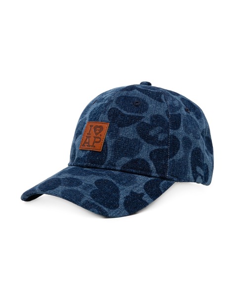 A BATHING APE(アベイシングエイプ)の「DENIM CAMO BASEBALL CAP(キャップ・レディース・インディゴブルー・FREE)」の1枚目の写真