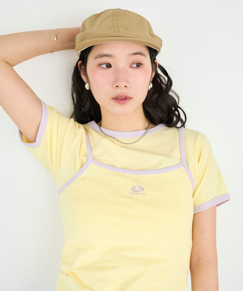 FREAK'S STORE(フリークスストア)の「FRUIT OF THE LOOM × FREAK'S STORE/フルーツオブザルーム 別注 配色リンガー 天竺Tシャツ/リンガーTシャツ(Tシャツ/カットソー・レディース・レモンイエロー/オフホワイト/ピンク系その他/ブラック・フリ-)」の9枚目の写真