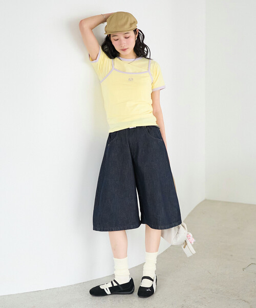 FREAK'S STORE(フリークスストア)の「FRUIT OF THE LOOM × FREAK'S STORE/フルーツオブザルーム 別注 配色リンガー 天竺Tシャツ/リンガーTシャツ(Tシャツ/カットソー・レディース・レモンイエロー/オフホワイト/ピンク系その他/ブラック・フリ-)」の11枚目の写真