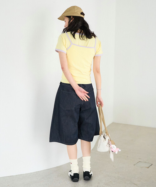 FREAK'S STORE(フリークスストア)の「FRUIT OF THE LOOM × FREAK'S STORE/フルーツオブザルーム 別注 配色リンガー 天竺Tシャツ/リンガーTシャツ(Tシャツ/カットソー・レディース・レモンイエロー/オフホワイト/ピンク系その他/ブラック・フリ-)」の13枚目の写真