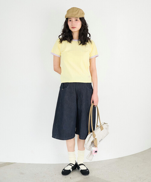 FREAK'S STORE(フリークスストア)の「FRUIT OF THE LOOM × FREAK'S STORE/フルーツオブザルーム 別注 配色リンガー 天竺Tシャツ/リンガーTシャツ(Tシャツ/カットソー・レディース・レモンイエロー/オフホワイト/ピンク系その他/ブラック・フリ-)」の15枚目の写真