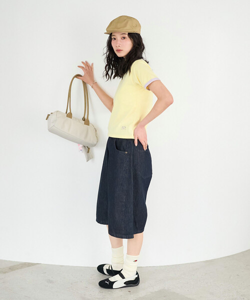 FREAK'S STORE(フリークスストア)の「FRUIT OF THE LOOM × FREAK'S STORE/フルーツオブザルーム 別注 配色リンガー 天竺Tシャツ/リンガーTシャツ(Tシャツ/カットソー・レディース・レモンイエロー/オフホワイト/ピンク系その他/ブラック・フリ-)」の16枚目の写真