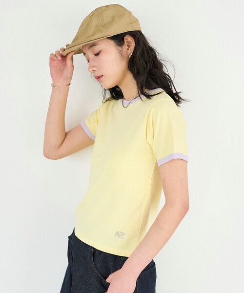 FREAK'S STORE(フリークスストア)の「FRUIT OF THE LOOM × FREAK'S STORE/フルーツオブザルーム 別注 配色リンガー 天竺Tシャツ/リンガーTシャツ(Tシャツ/カットソー・レディース・レモンイエロー/オフホワイト/ピンク系その他/ブラック・フリ-)」の19枚目の写真