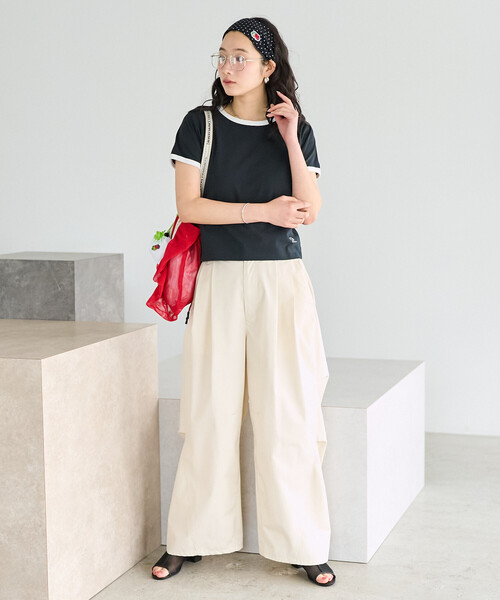 FREAK'S STORE(フリークスストア)の「FRUIT OF THE LOOM × FREAK'S STORE/フルーツオブザルーム 別注 配色リンガー 天竺Tシャツ/リンガーTシャツ(Tシャツ/カットソー・レディース・レモンイエロー/オフホワイト/ピンク系その他/ブラック・フリ-)」の22枚目の写真