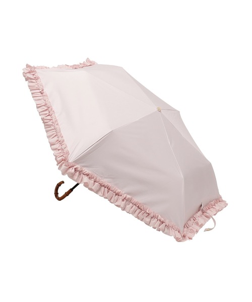 Maison de FLEUR（メゾンドフルール）の「遮光&UV CUT フリル折りたたみ傘（折りたたみ傘・レディース・グレイッシュブルー/ピンク/アイボリー・FREE）」の8枚目の写真