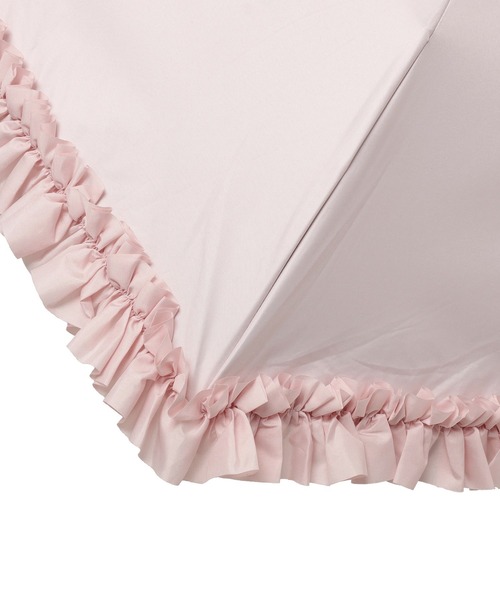 Maison de FLEUR（メゾンドフルール）の「遮光&UV CUT フリル折りたたみ傘（折りたたみ傘・レディース・グレイッシュブルー/ピンク/アイボリー・FREE）」の11枚目の写真