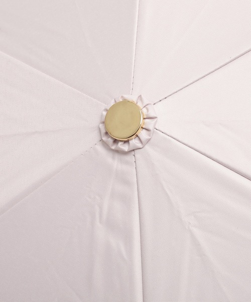 Maison de FLEUR（メゾンドフルール）の「遮光&UV CUT フリル折りたたみ傘（折りたたみ傘・レディース・グレイッシュブルー/ピンク/アイボリー・FREE）」の12枚目の写真