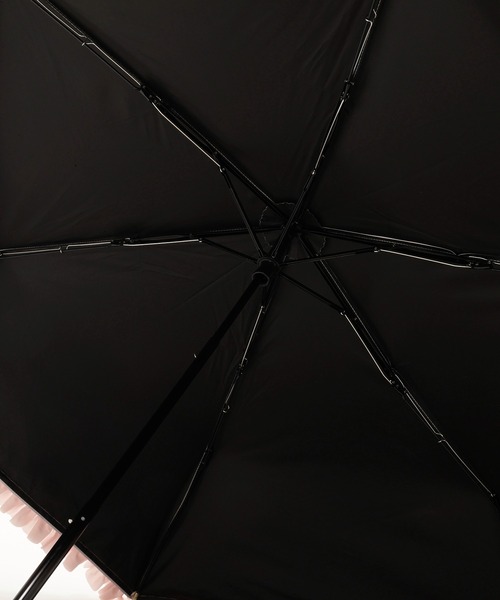 Maison de FLEUR（メゾンドフルール）の「遮光&UV CUT フリル折りたたみ傘（折りたたみ傘・レディース・グレイッシュブルー/ピンク/アイボリー・FREE）」の13枚目の写真