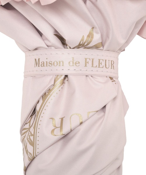 Maison de FLEUR（メゾンドフルール）の「遮光&UV CUT フリル折りたたみ傘（折りたたみ傘・レディース・グレイッシュブルー/ピンク/アイボリー・FREE）」の14枚目の写真