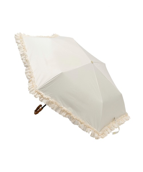 Maison de FLEUR（メゾンドフルール）の「遮光&UV CUT フリル折りたたみ傘（折りたたみ傘・レディース・グレイッシュブルー/ピンク/アイボリー・FREE）」の6枚目の写真