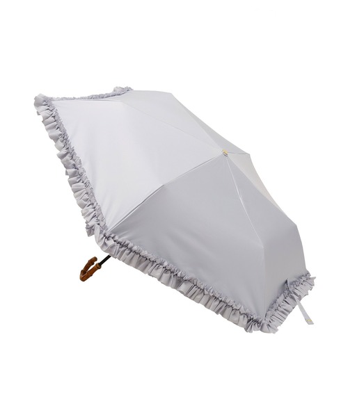 Maison de FLEUR（メゾンドフルール）の「遮光&UV CUT フリル折りたたみ傘（折りたたみ傘・レディース・グレイッシュブルー/ピンク/アイボリー・FREE）」の7枚目の写真