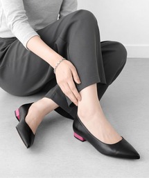 アクセントヒール フラットシューズ