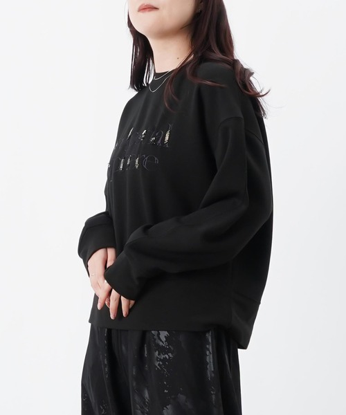 LUCA/LADY LUCK LUCA(ルカ/レディラックルカ)の「LC/LLL ライトダンボールビーズ+刺繍ロゴプルオーバー(Tシャツ/カットソー・レディース・カーキ/ブラック/オフホワイト・FREE)」の3枚目の写真