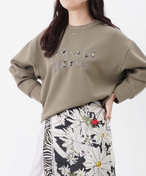 LUCA/LADY LUCK LUCA(ルカ/レディラックルカ)の「LC/LLL ライトダンボールビーズ+刺繍ロゴプルオーバー(Tシャツ/カットソー・レディース・カーキ/ブラック/オフホワイト・FREE)」の5枚目の写真