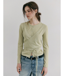 Wrap Cardigan T-Shirt, Light Green
