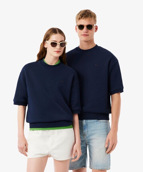 LACOSTE(ラコステ)の「サスティナブル 裏パイル ドロップショルダー半袖スウェット(スウェット・メンズ・オフホワイト/ブラウン/ネイビー・L/M/S/XS)」の3枚目の写真