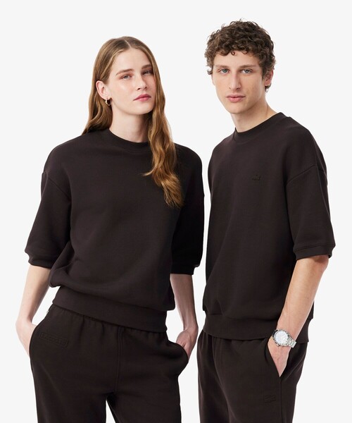 LACOSTE(ラコステ)の「サスティナブル 裏パイル ドロップショルダー半袖スウェット(スウェット・メンズ・オフホワイト/ブラウン/ネイビー・L/M/S/XS)」の2枚目の写真