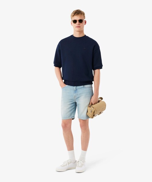 LACOSTE(ラコステ)の「サスティナブル 裏パイル ドロップショルダー半袖スウェット(スウェット・メンズ・オフホワイト/ブラウン/ネイビー・L/M/S/XS)」の9枚目の写真