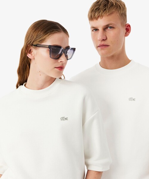 LACOSTE(ラコステ)の「サスティナブル 裏パイル ドロップショルダー半袖スウェット(スウェット・メンズ・オフホワイト/ブラウン/ネイビー・L/M/S/XS)」の4枚目の写真